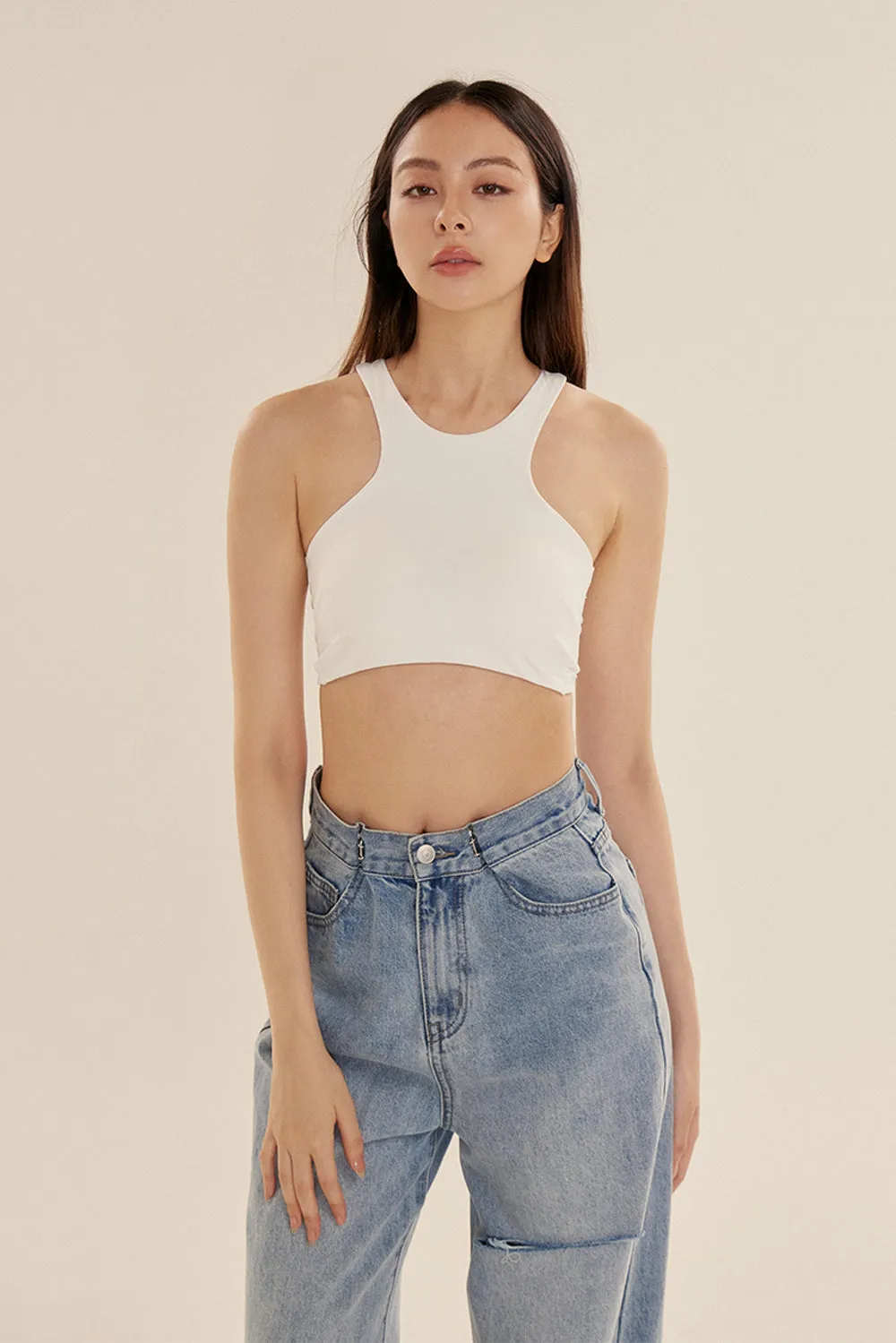 輕透削肩 BraTop<br>ESSENTIAL Y-NECK BRA TOP