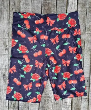 24/7 Biker Shorts - Cherries & Bows