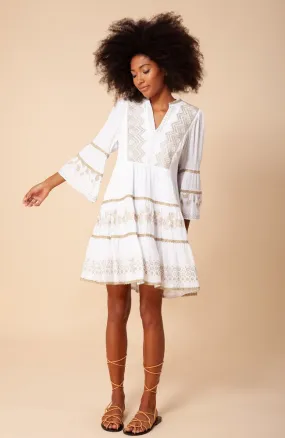 3/4 Sleeve Dress in Gold