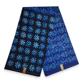 African print fabric - Blue bogolan - Polycotton