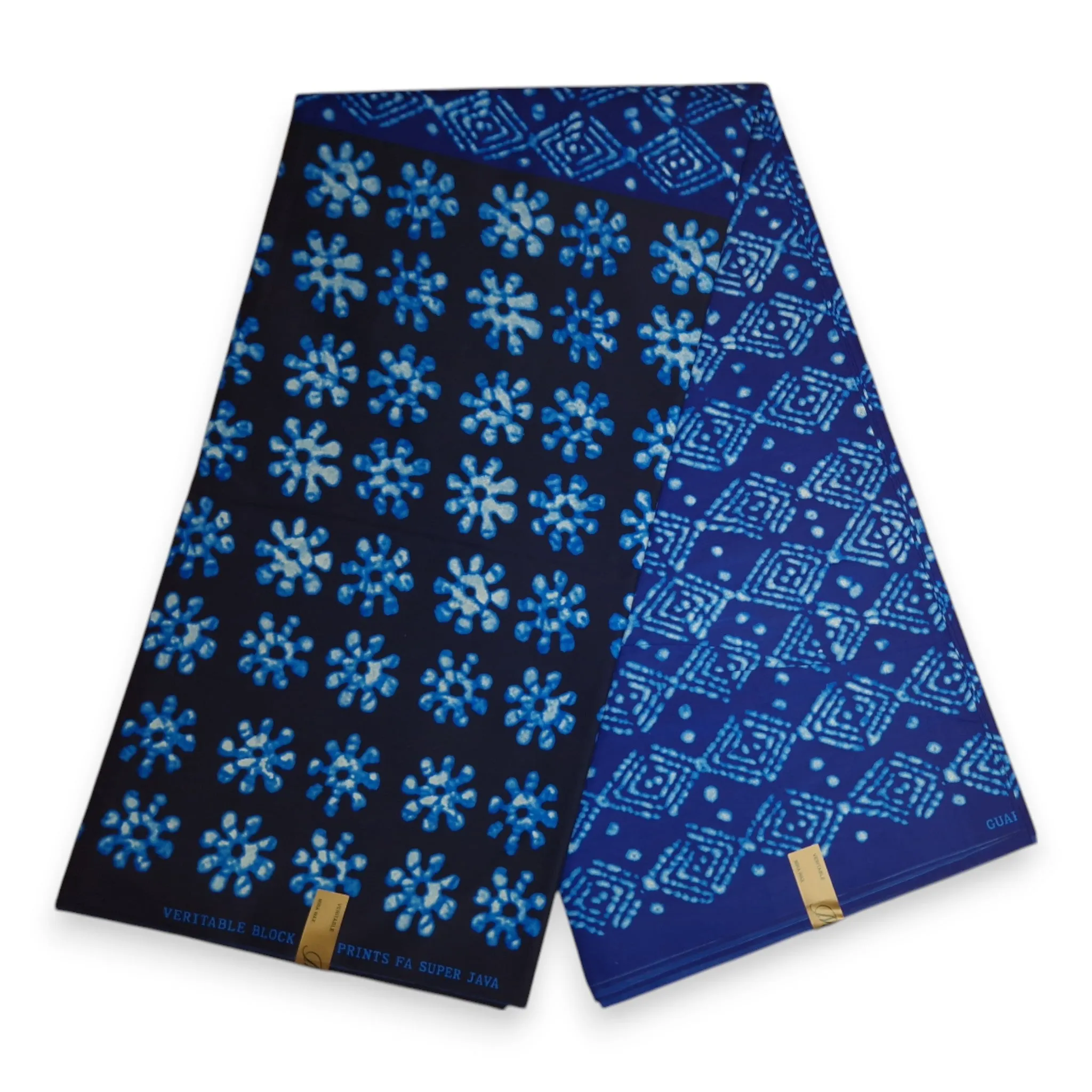 African print fabric - Blue bogolan - Polycotton