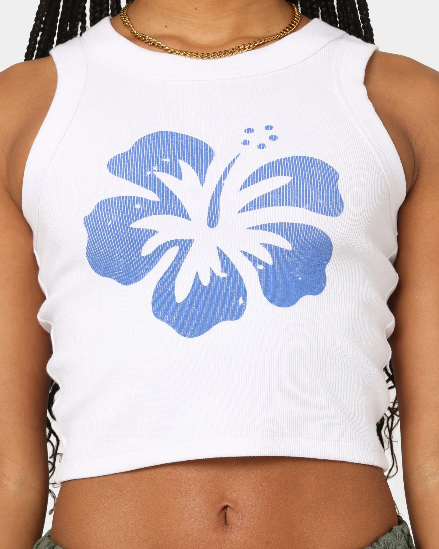 American Thrift Women's Hibiscus Tank White
