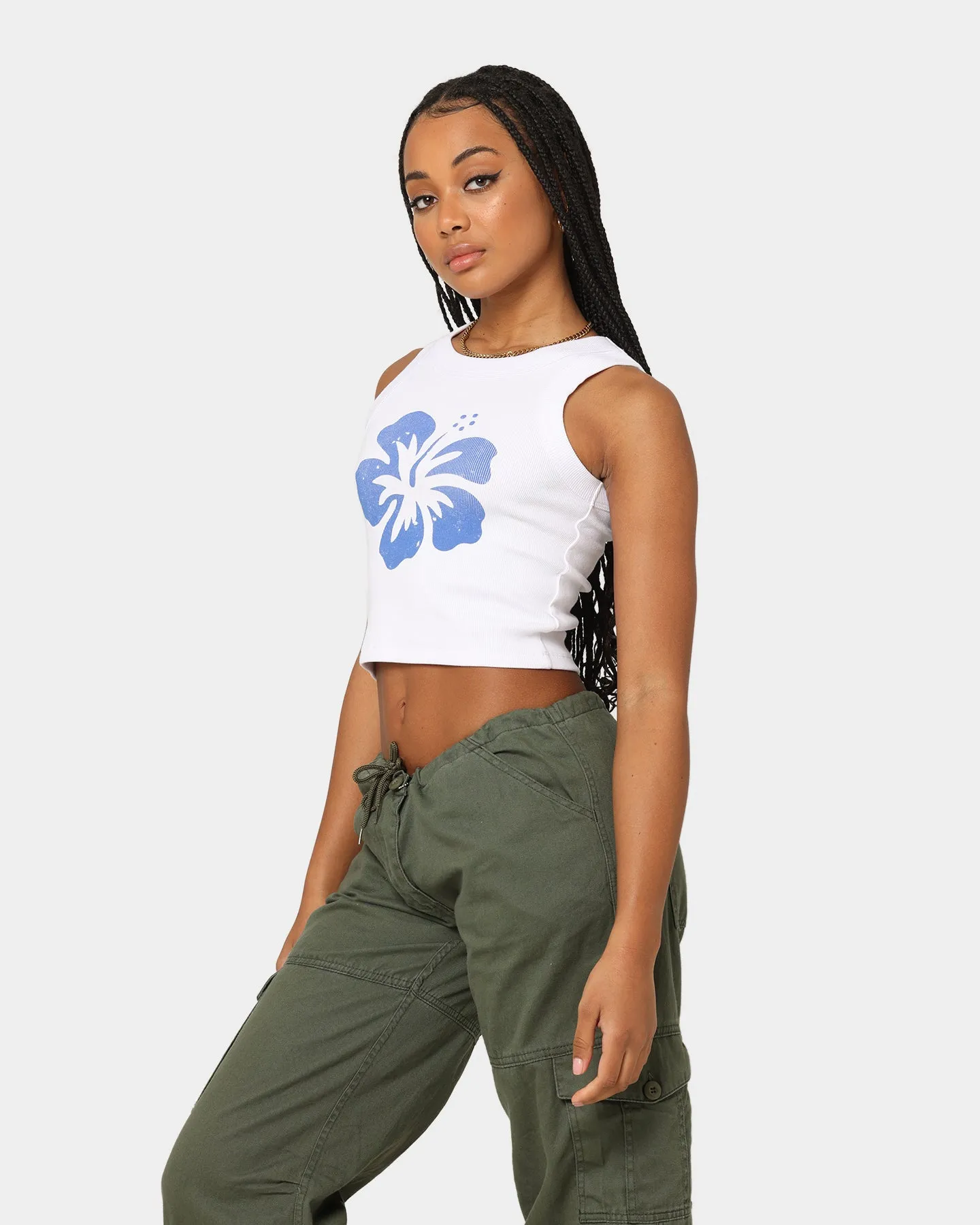American Thrift Women's Hibiscus Tank White
