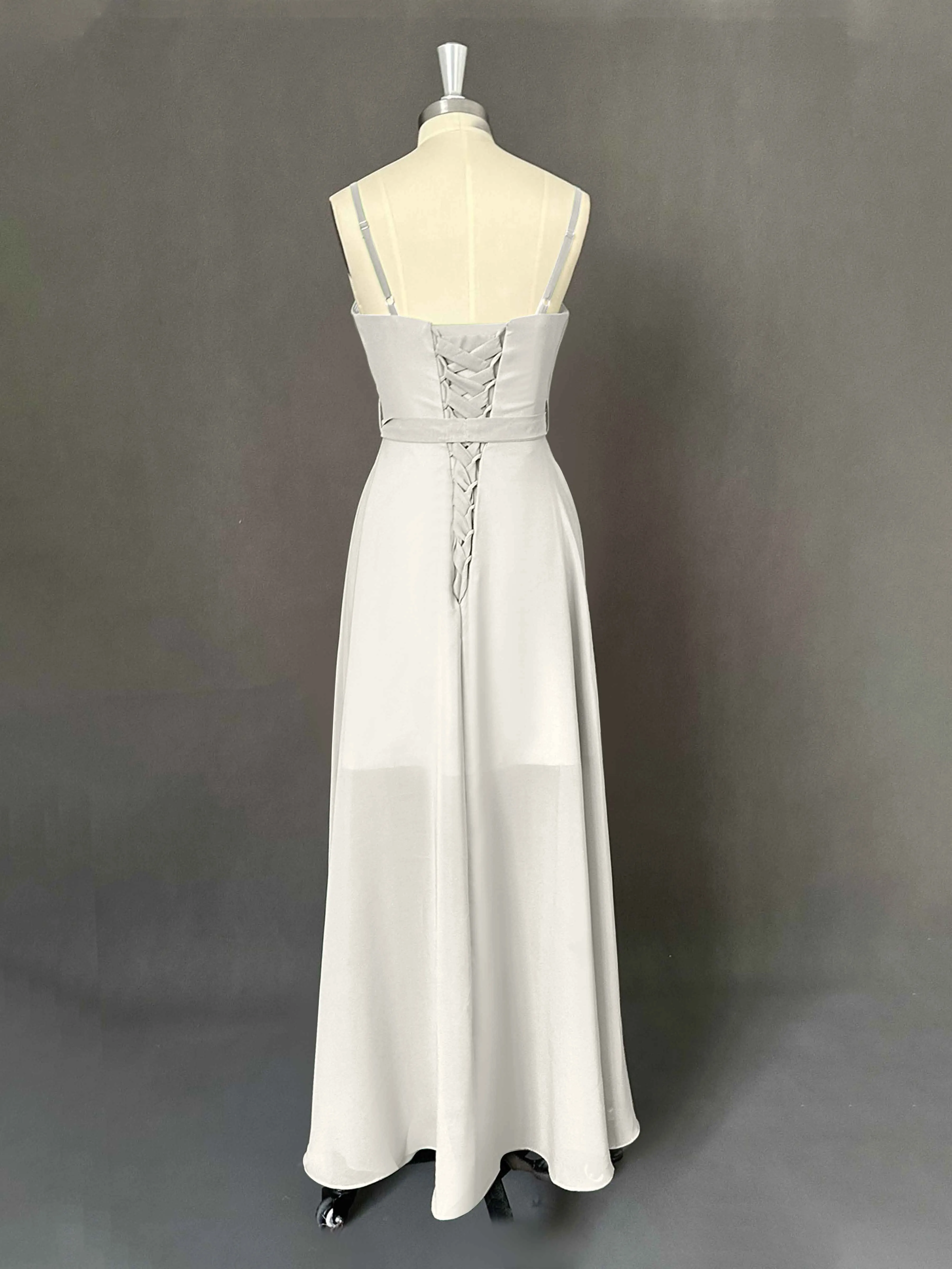 Amira Trendy Spaghetti Straps Asymmetrical Chiffon Dresses