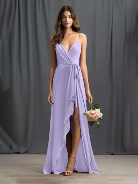 Amira Trendy Spaghetti Straps Asymmetrical Chiffon Dresses