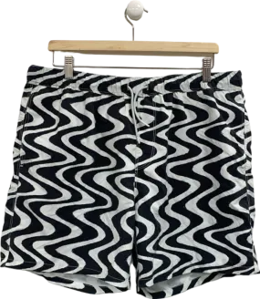 ASOS Black Wave Pattern Shorts UK XL