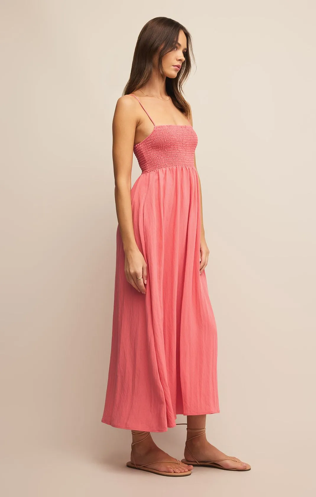 Beachside Midi Dress | Sunset Pink
