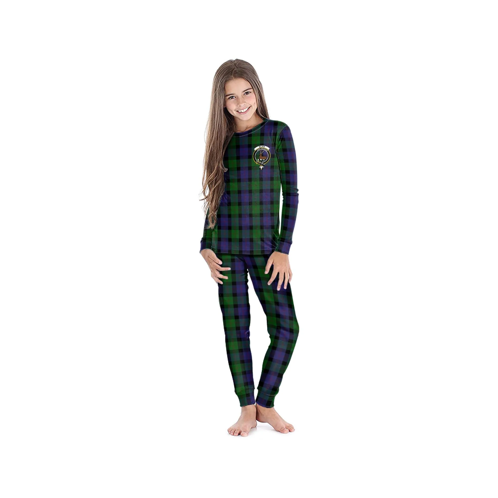 Blair Tartan Pajamas Family Set with Family Crest