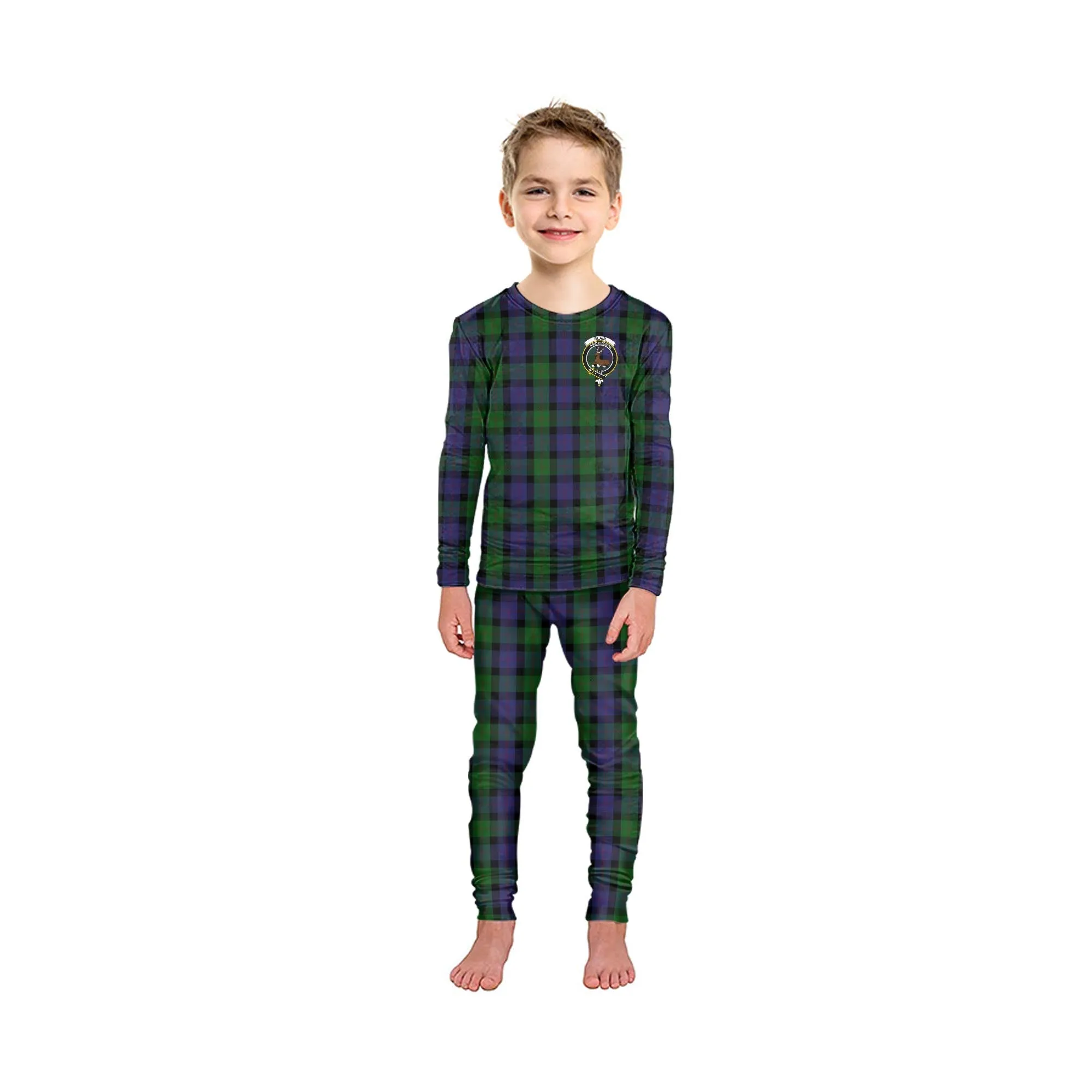 Blair Tartan Pajamas Family Set with Family Crest
