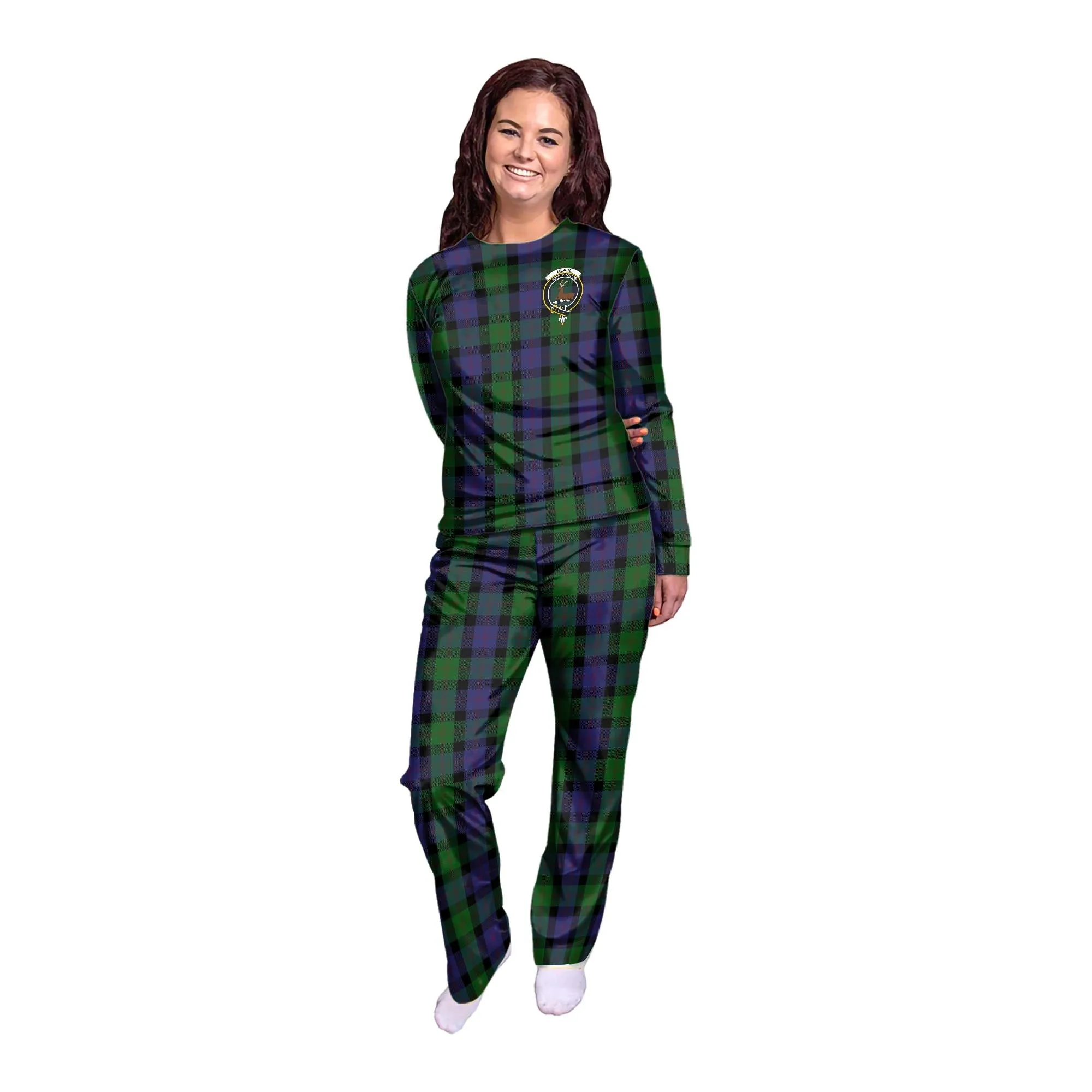 Blair Tartan Pajamas Family Set with Family Crest
