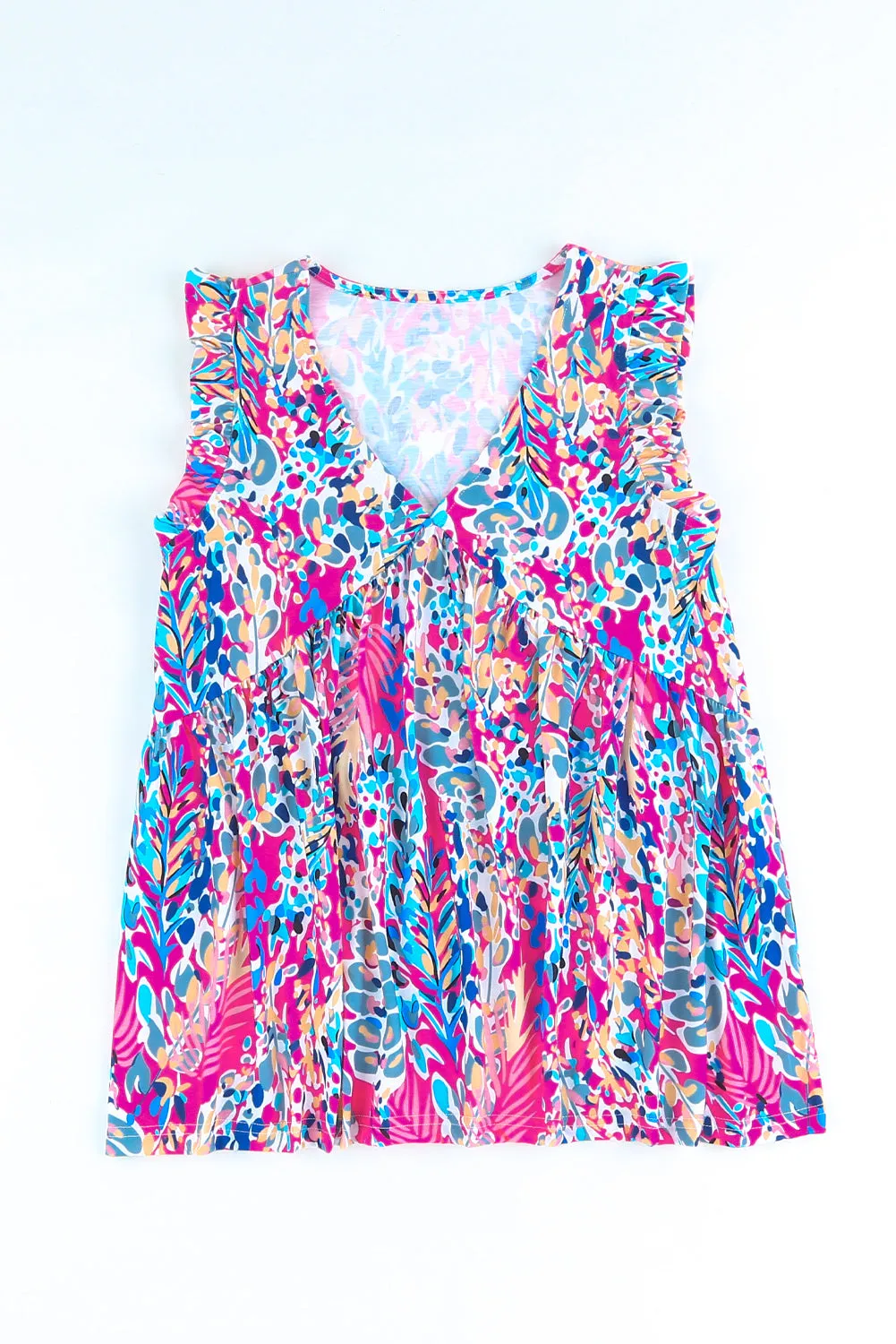 Boho Pattern Flounce Tank Top
