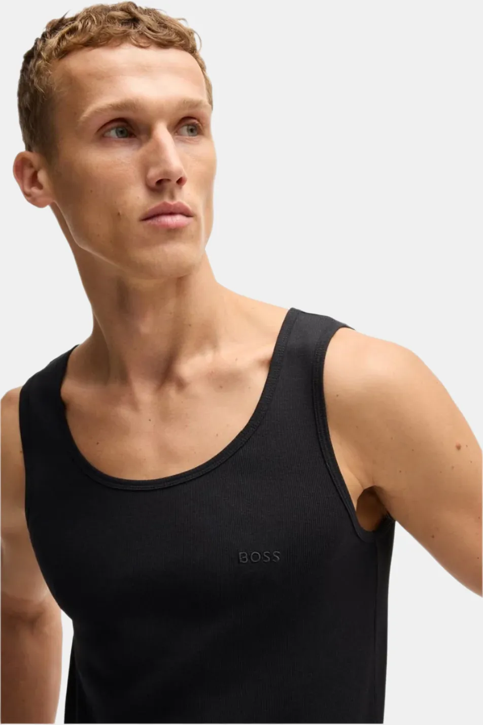 BOSS Men's 3 Pack Ribbed Tank Top