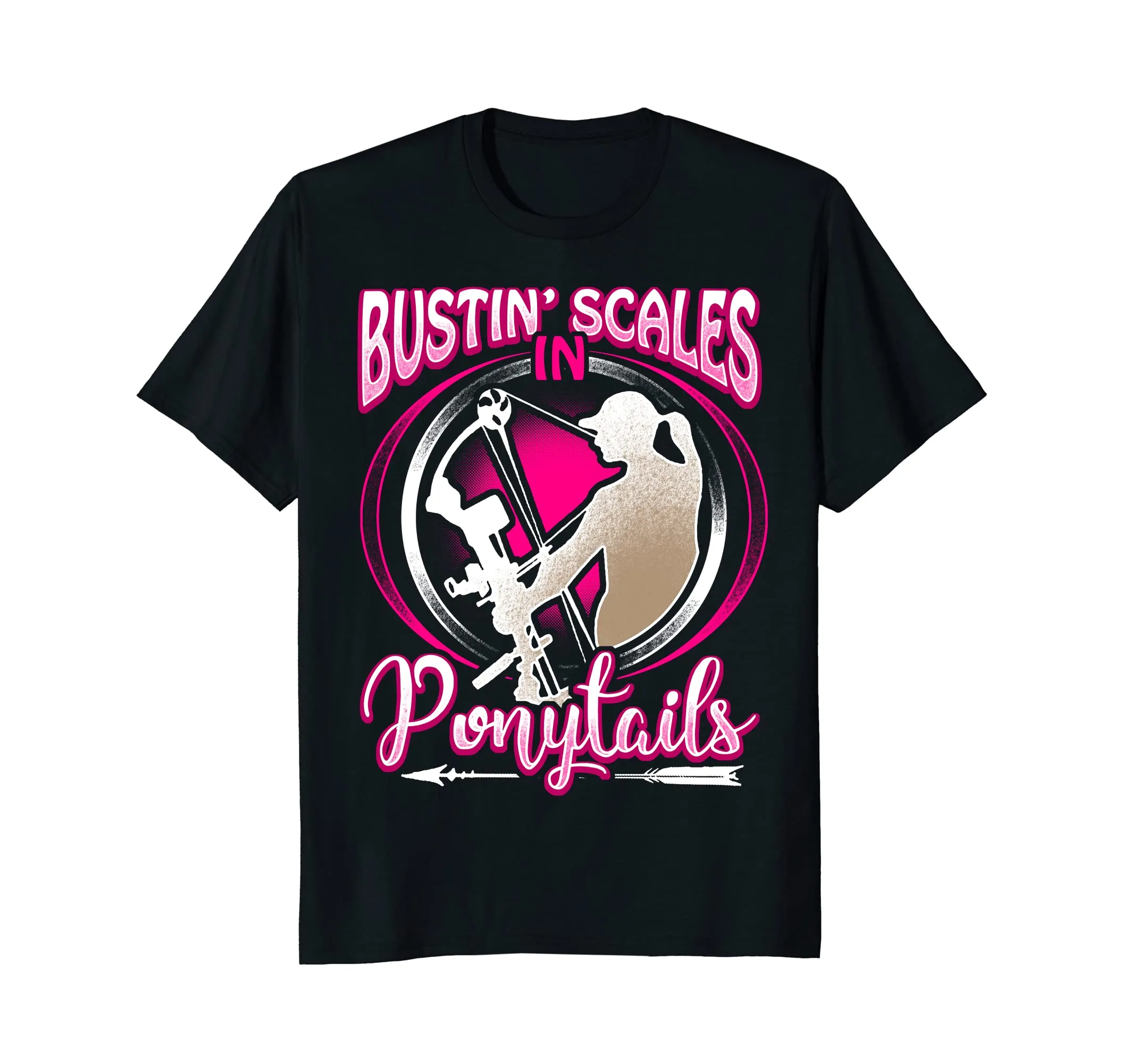 Bowfishing Bustin Scales Ponytails Mom Shirt Wife Mother Day
