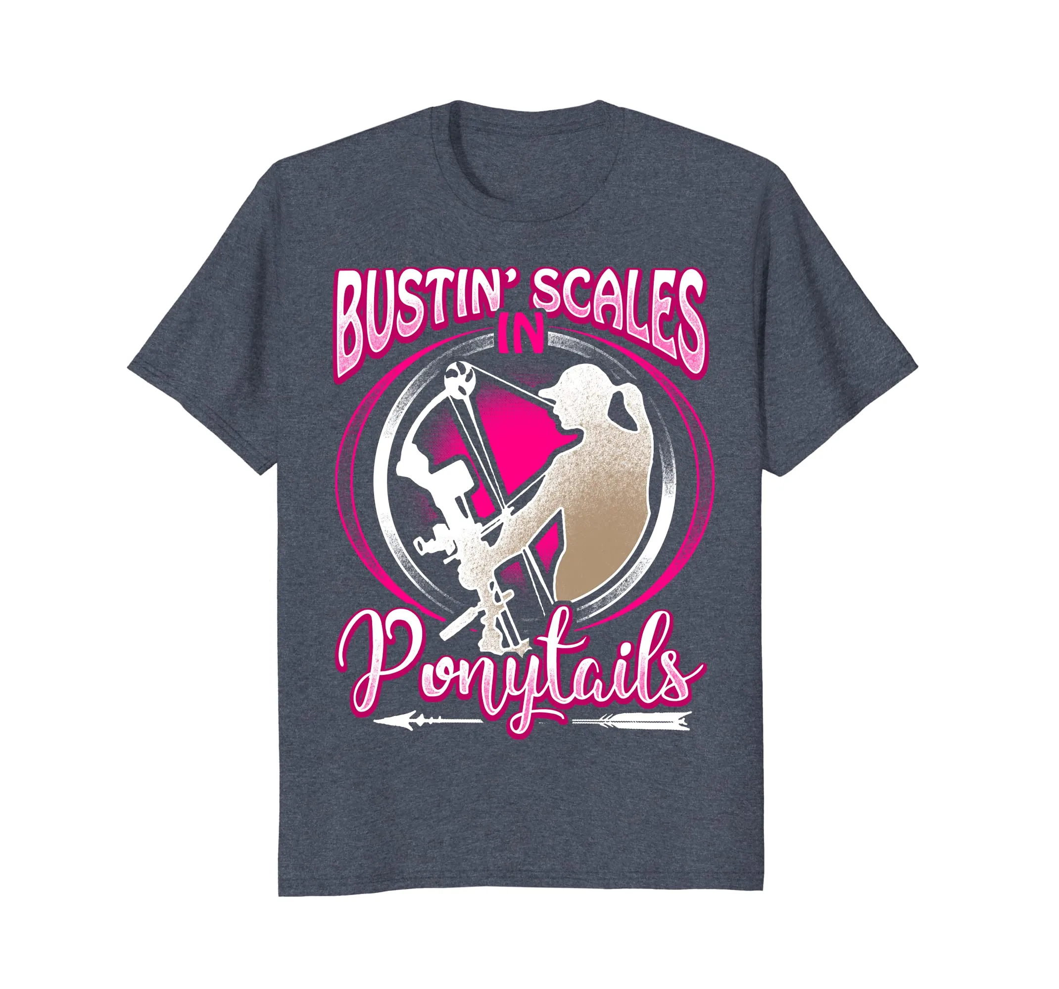 Bowfishing Bustin Scales Ponytails Mom Shirt Wife Mother Day