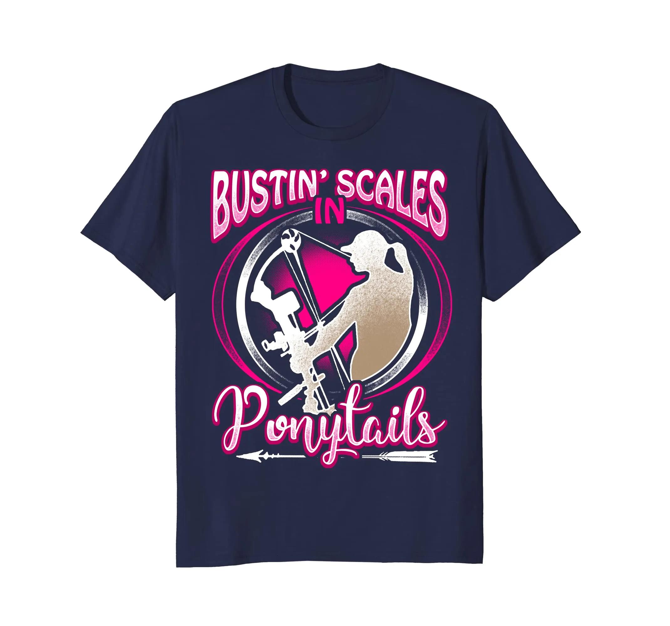 Bowfishing Bustin Scales Ponytails Mom Shirt Wife Mother Day