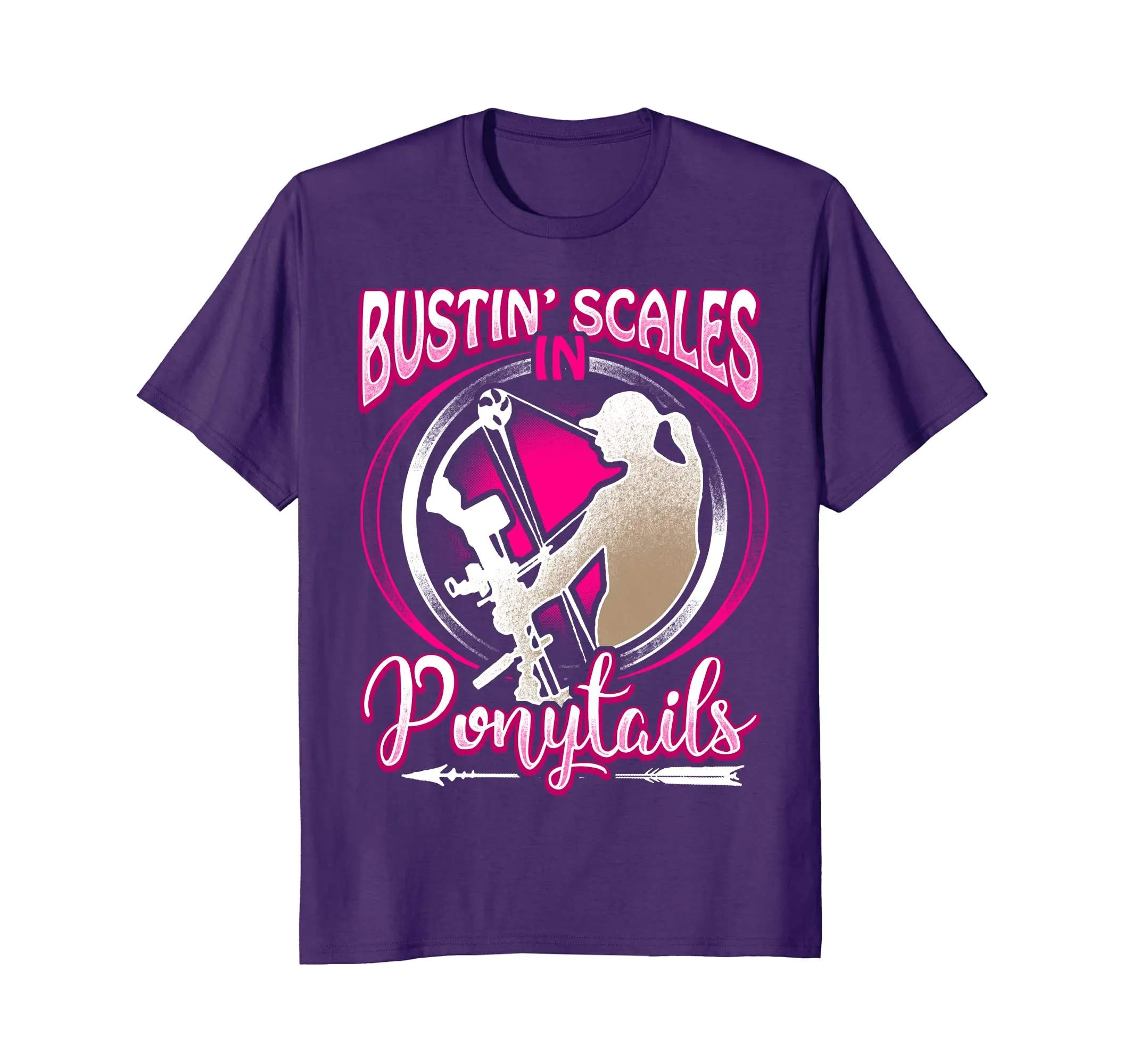 Bowfishing Bustin Scales Ponytails Mom Shirt Wife Mother Day
