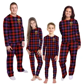Broun Modern Tartan Pajamas Family Set with Family Crest