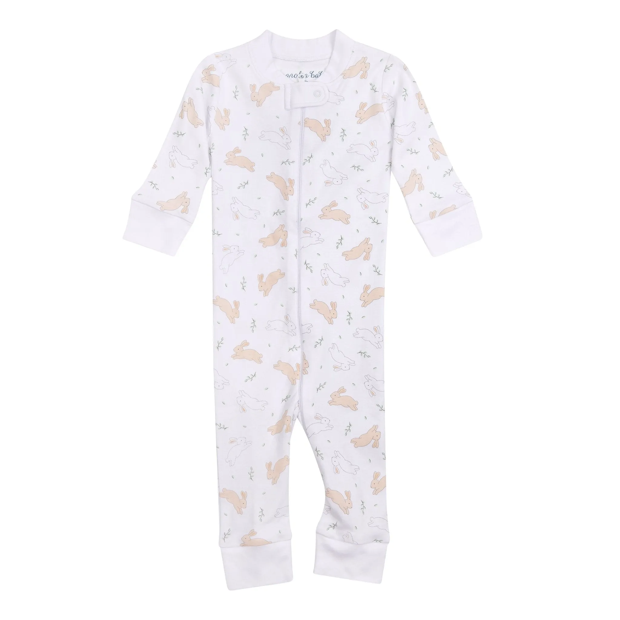 Bunny Hop Zip Pajamas - Ivory