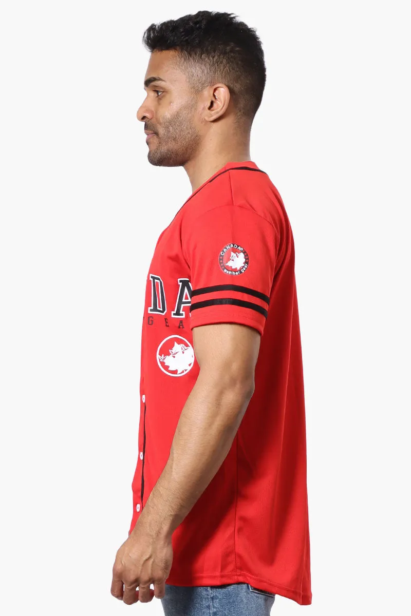 Canada Weather Gear Mesh Chest Logo Baseball Tee - Red