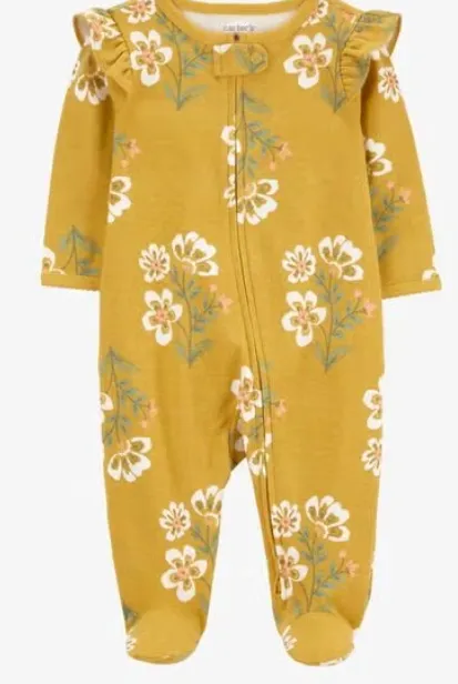 Carter's Baby Floral 2-Way Zip Cotton Sleep &amp; Play Pajamas  