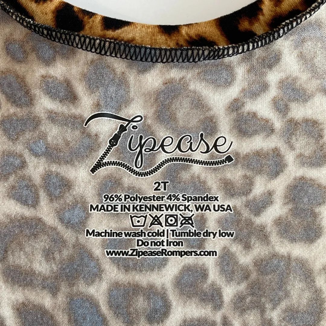 Cheetah Summer Zip Baby Romper