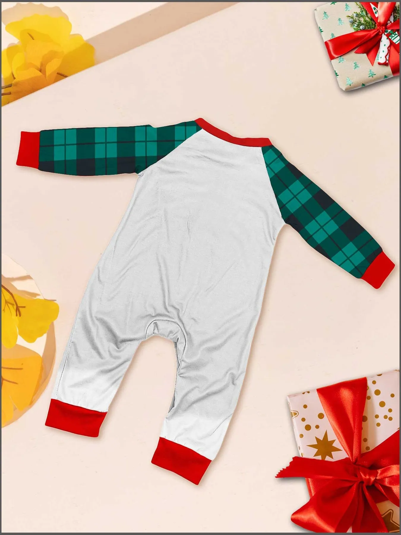 Christmas Parent-Child Santa Plaid Print Pajama Set