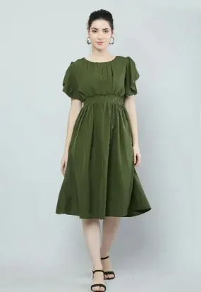Classic Polyester Solid Dresses for Women