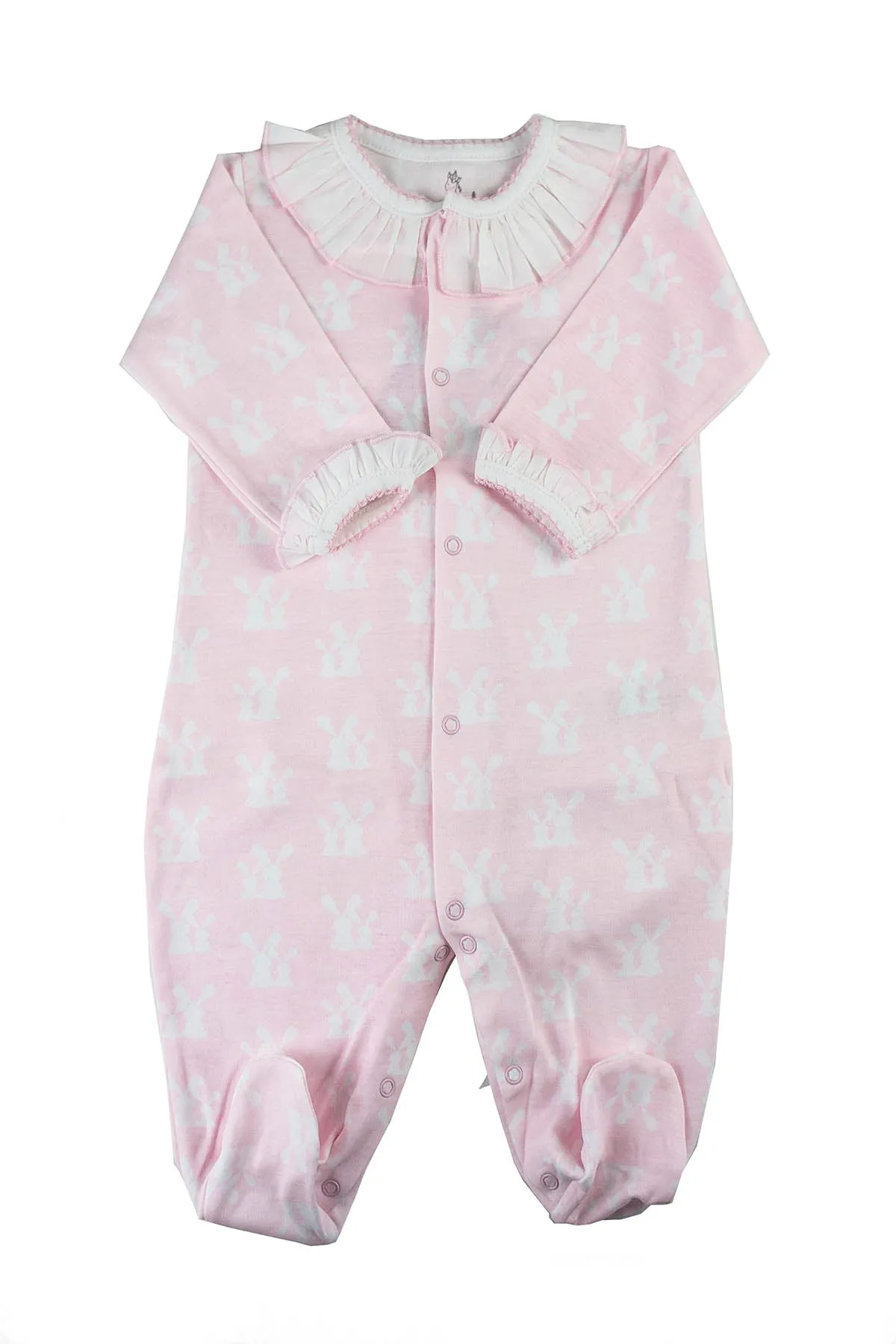 Cotton Pajama Pima Cotton with White Bunnies