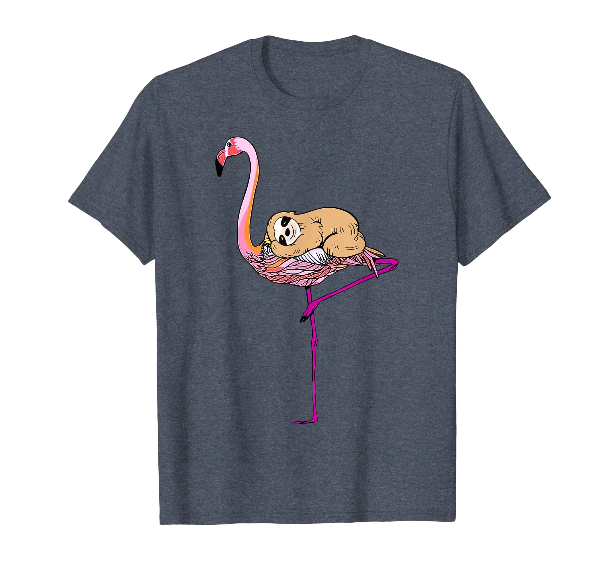 Cute Sloth Riding Sitting Pink Flamingo Mother Day Shirt