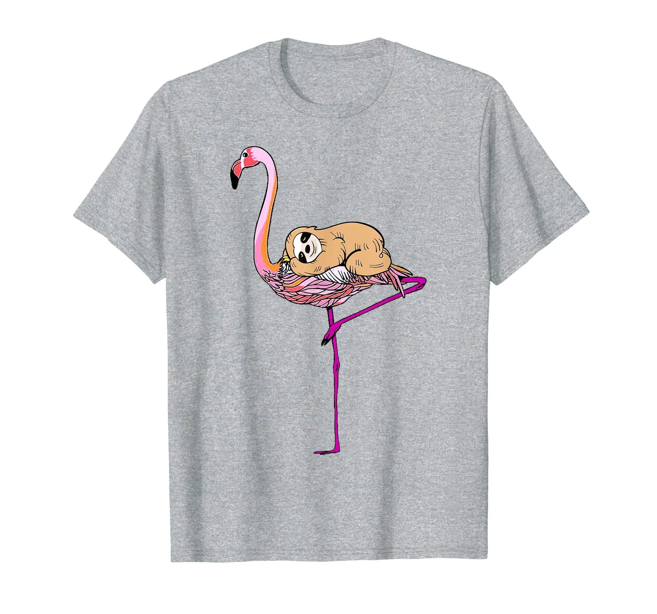 Cute Sloth Riding Sitting Pink Flamingo Mother Day Shirt