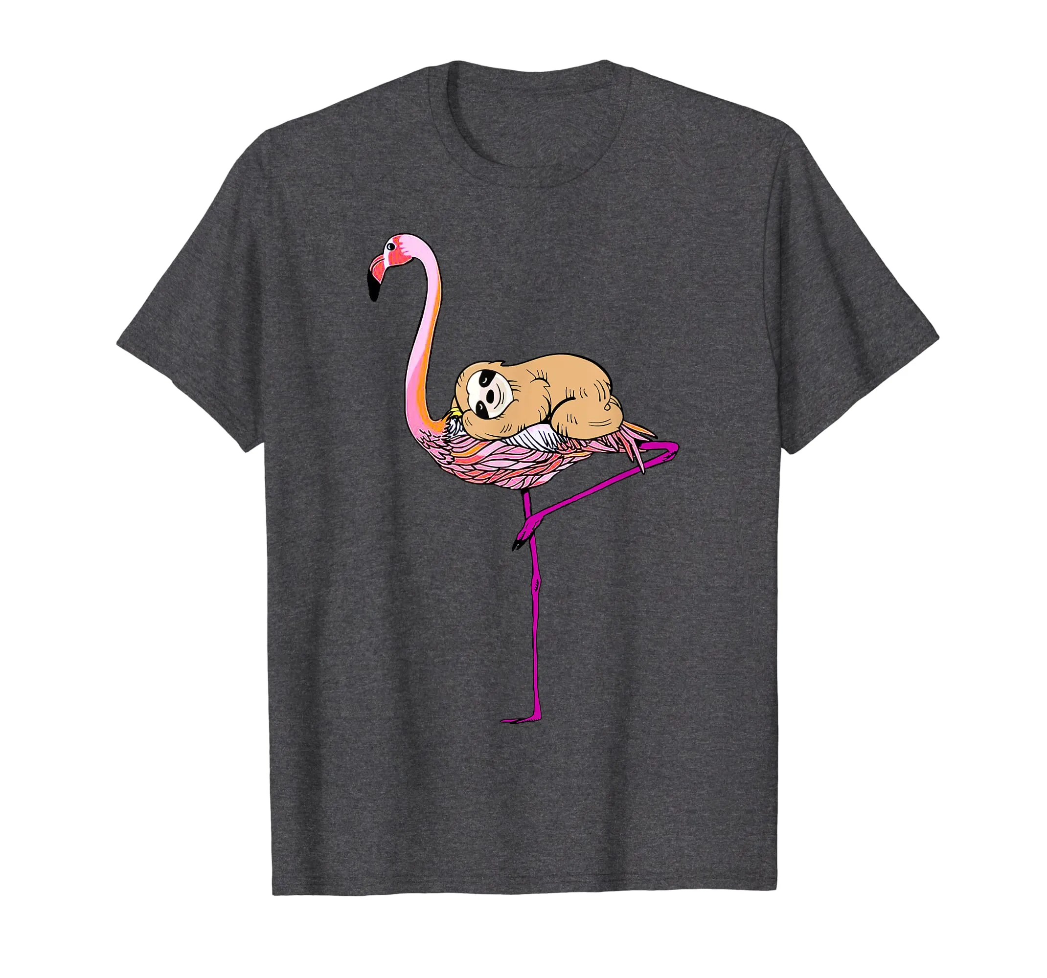 Cute Sloth Riding Sitting Pink Flamingo Mother Day Shirt