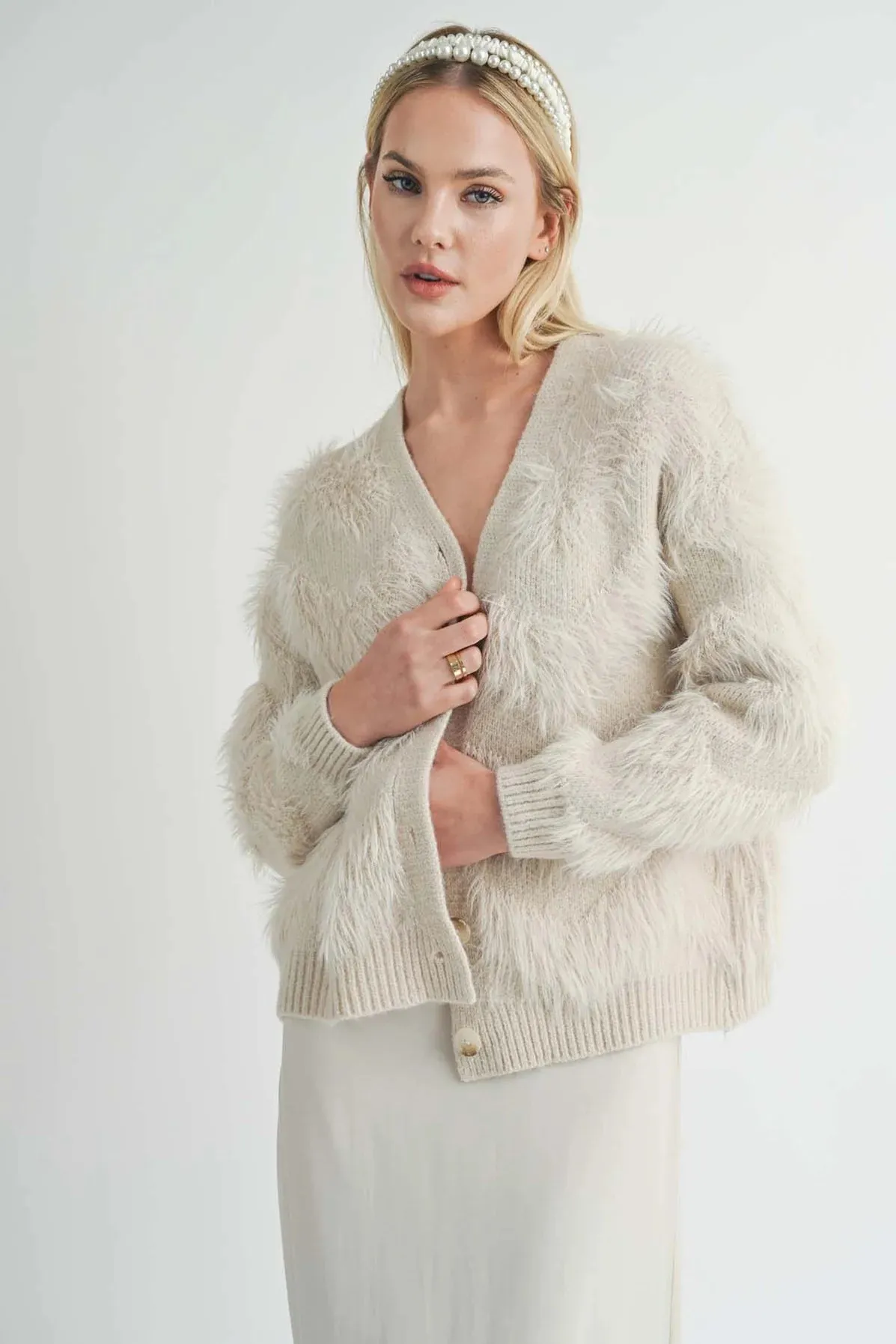 Delia Feather Stripe Cardi