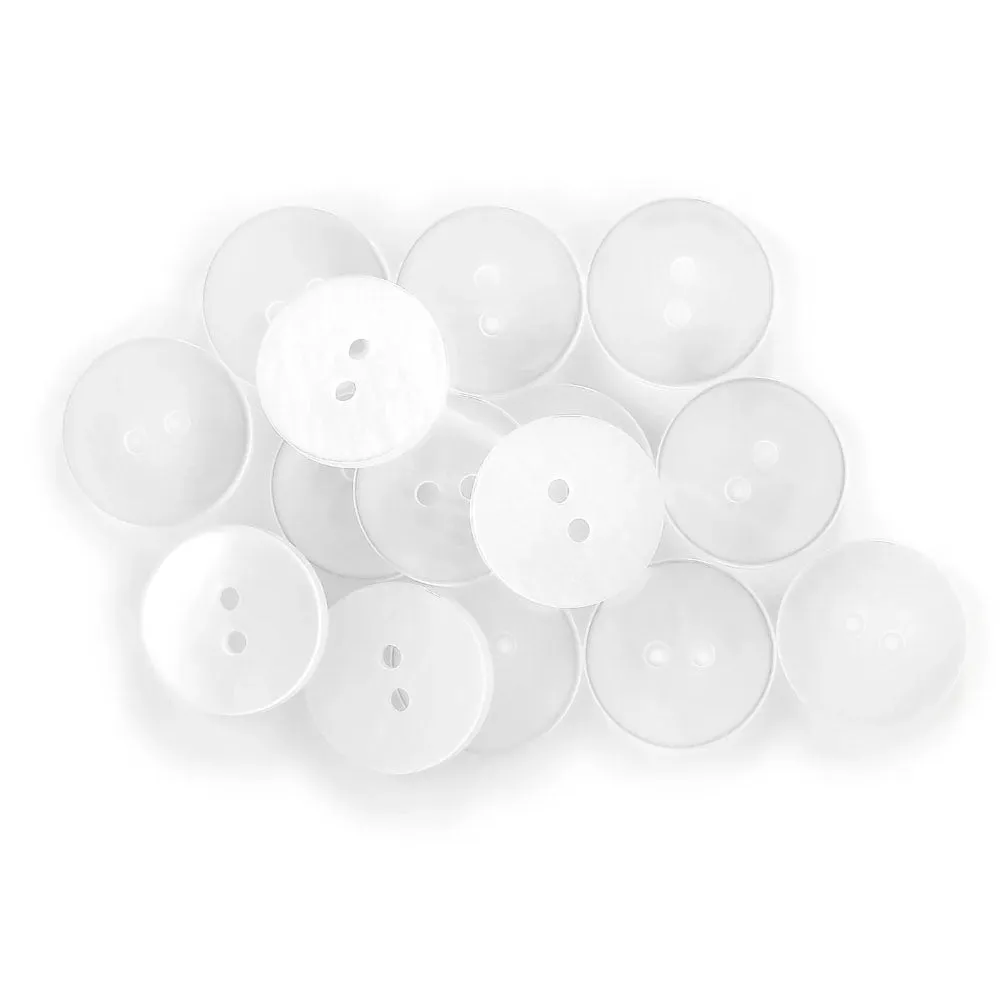 Dritz, White Pearl Waistband Buttons (15pc) - 17mm