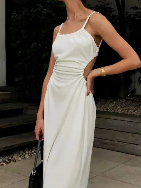 Elegant Hollowed Backless Slip Dress