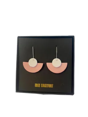 ERIN LIGHTFOOT - 'Cint' Crescent Earrings REVERSE PINK/WHITE