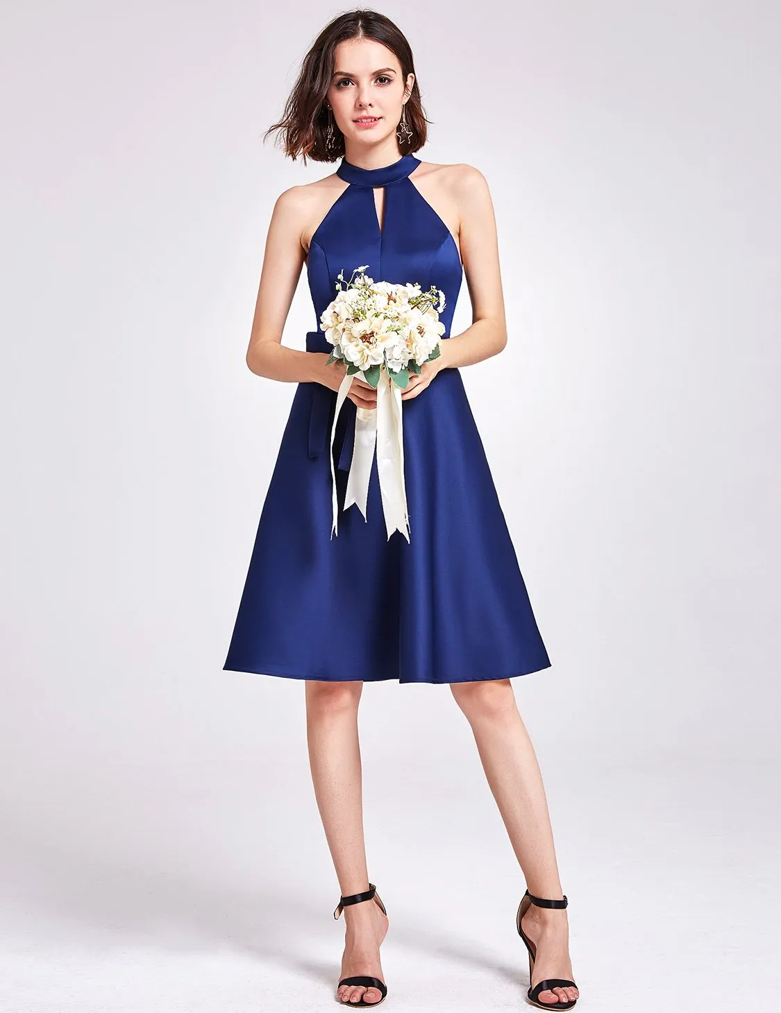Ever-Pretty Knee Length Halter Bridesmaid Dress EP05893