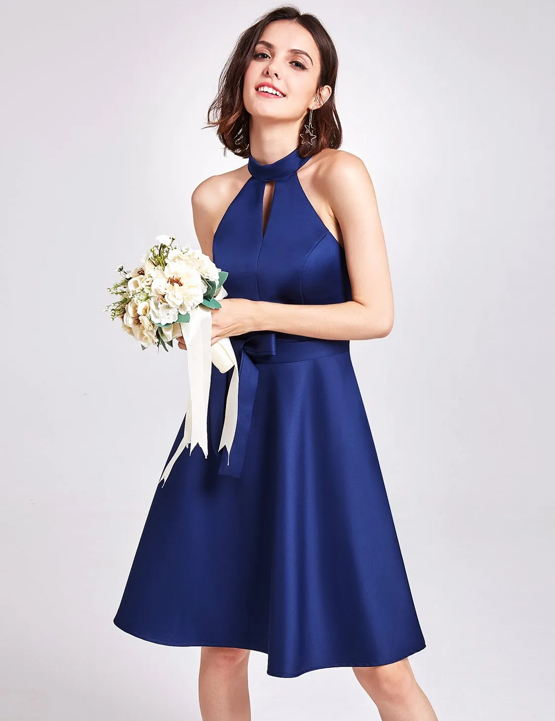 Ever-Pretty Knee Length Halter Bridesmaid Dress EP05893
