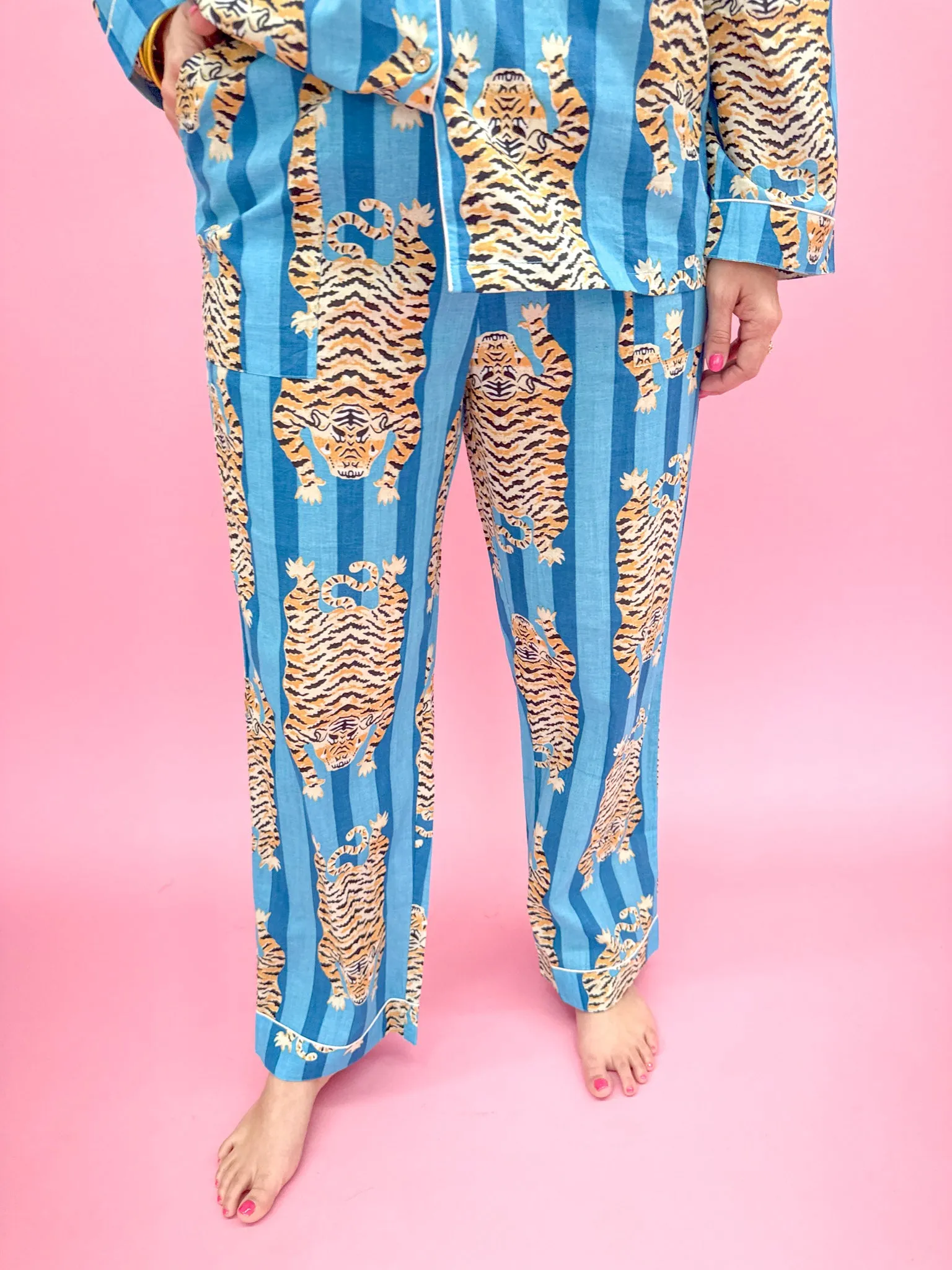 Eye of The Tiger Pajama Set - Blue