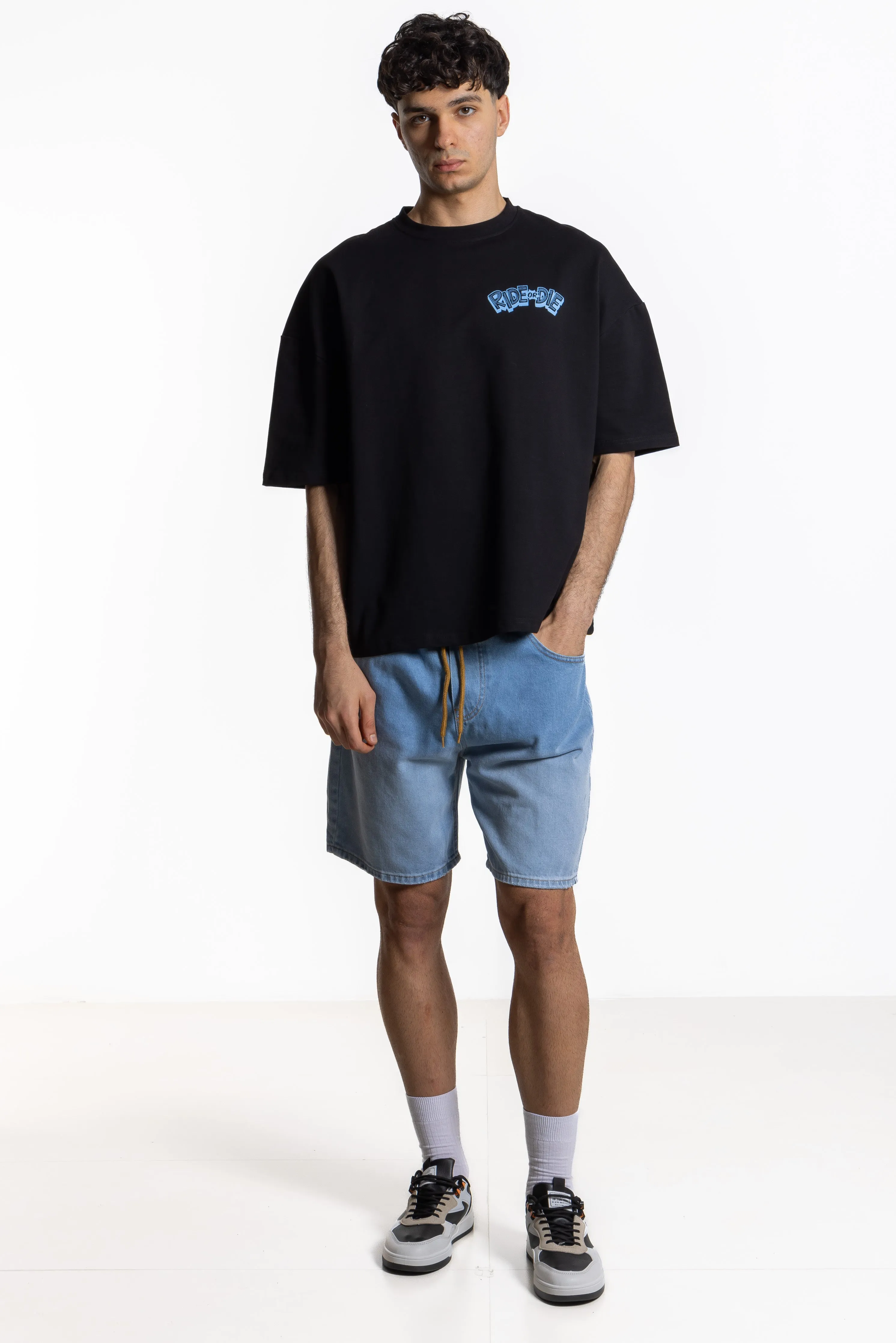 FADED SOFT DENIM SHORTS
