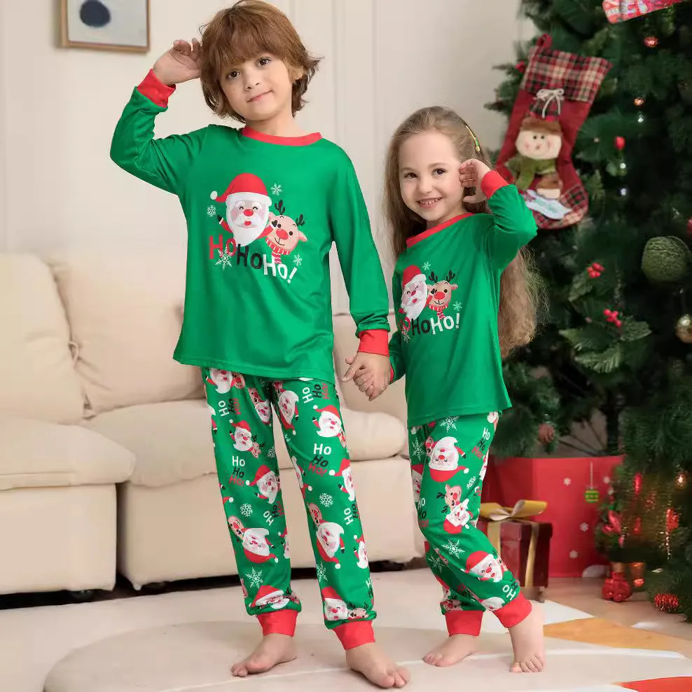 Family Matching Santa Claus Printed Fashion Pajamas