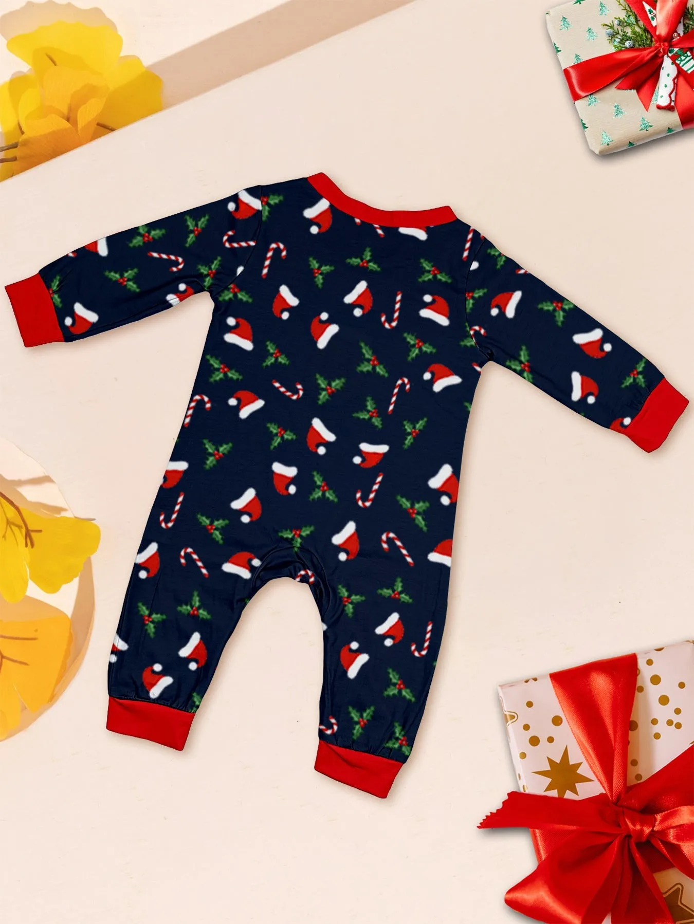 Family Parent-Child Santa Hat White Beard Pajamas Set