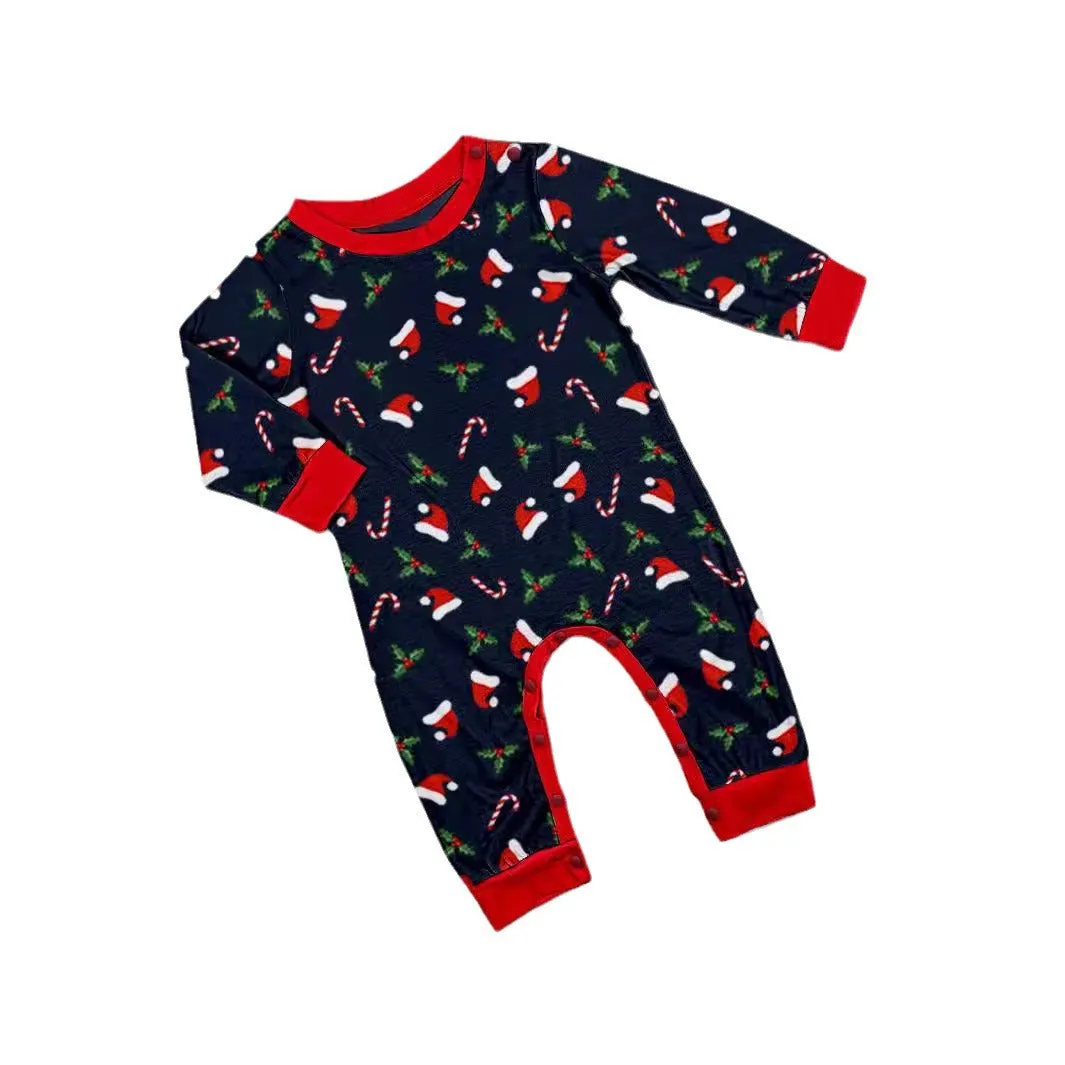 Family Parent-Child Santa Hat White Beard Pajamas Set