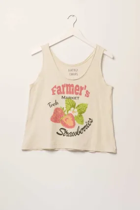 Farmer's Market Fresh Strawberries Graphic Tank Top