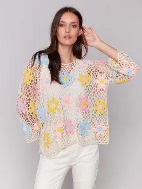 Floral Fishnet Crochet Top - HQ