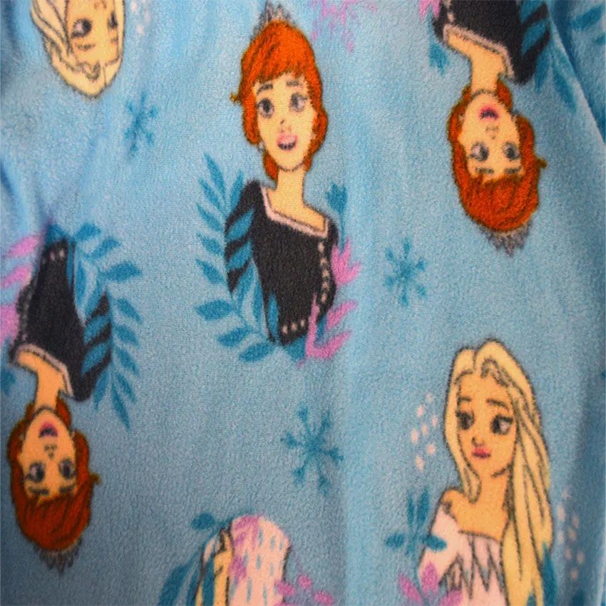 Frozen Elsa and Anna Blanket Sleeper Toddler Blue Footie Pajama