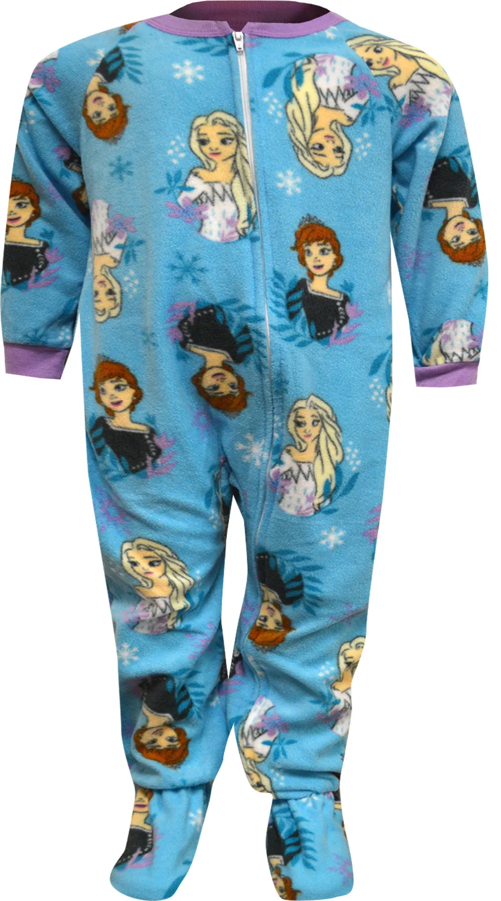 Frozen Elsa and Anna Blanket Sleeper Toddler Blue Footie Pajama