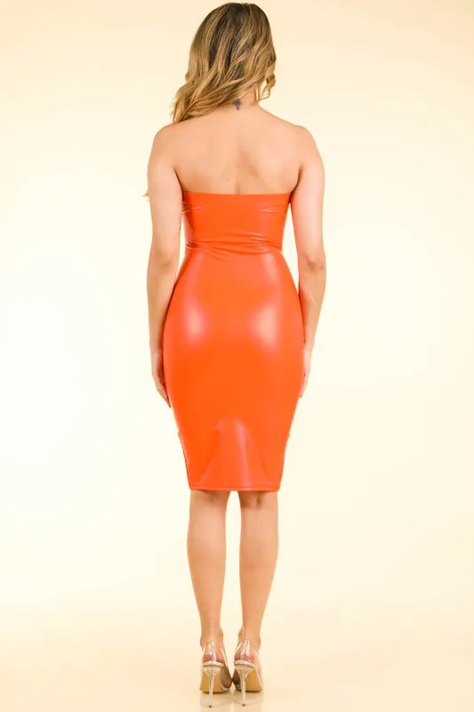 Give it To Them Orange Midi Dress