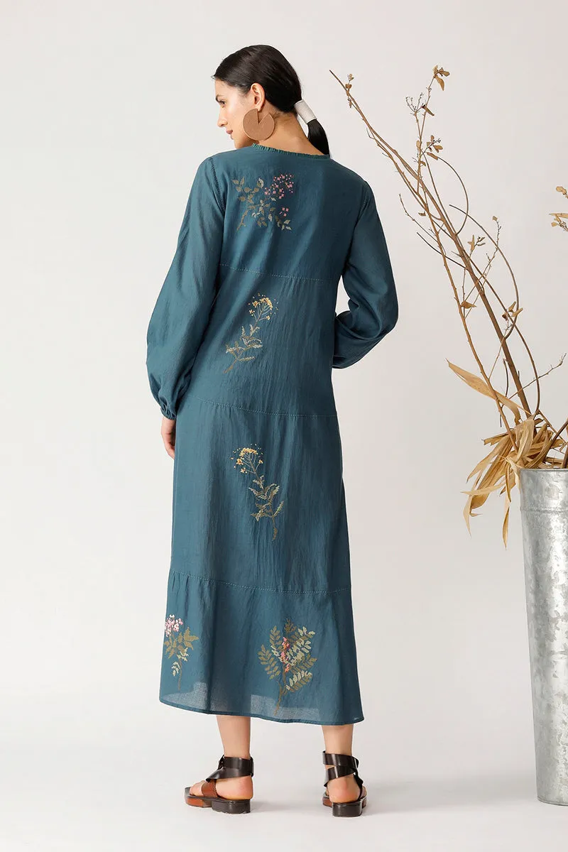 GRAPE VINE EMBROIDERED DRESS