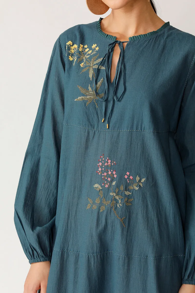 GRAPE VINE EMBROIDERED DRESS