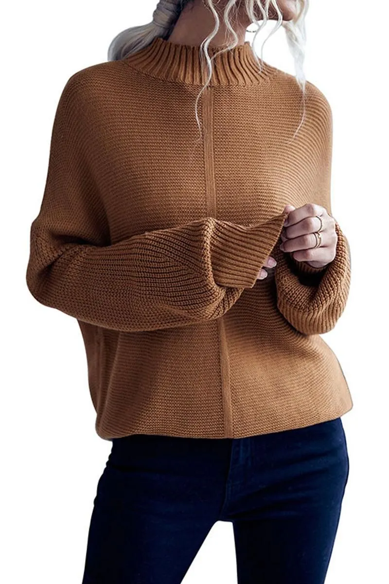 HIGH NECK LOOSE FIT KNIT SWEATER